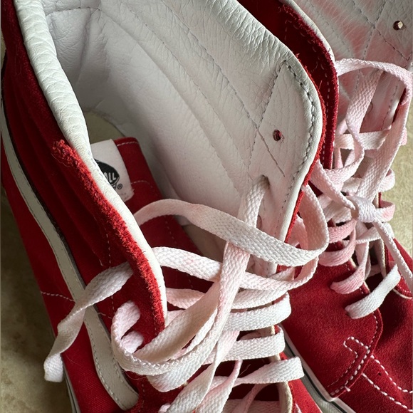 Red Vans Sk8-Hi Tops - Picture 4 of 6